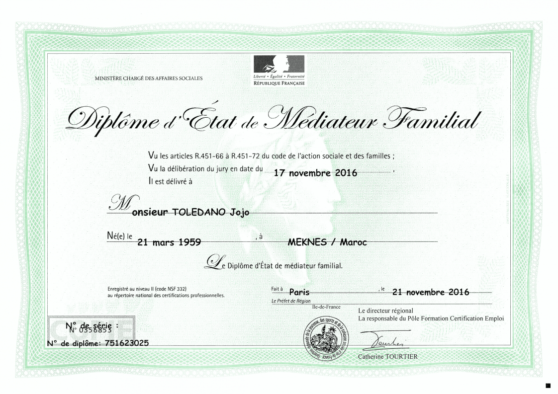 Diplôme d'Etat de Médiateur Familial Diplôme d'Etat de Médiateur Familial (D.E.M.F)